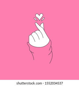 
hand on pink background icon eps10