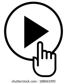 Hand On Play Vector Icon