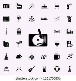 hand on a record icon. Party icons universal set for web and mobile