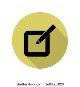 hand on sheet long shadow icon. Simple glyph, flat vector of web icons for ui and ux, website or mobile application