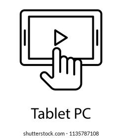 
Hand on touchscreen device to play video
