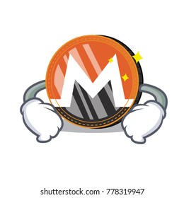 Hand on waist Monero coin character cartoon