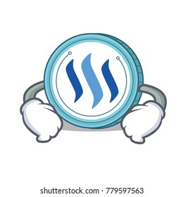 Hand on waist Steem coin character cartoon