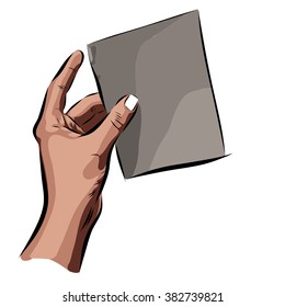 hand on a white background. Vector EPS illustration