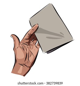 hand on a white background. Vector EPS illustration