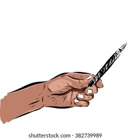 hand on a white background. Vector EPS illustration
