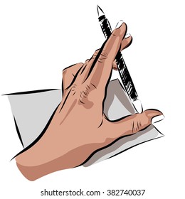 hand on a white background. Vector EPS illustration