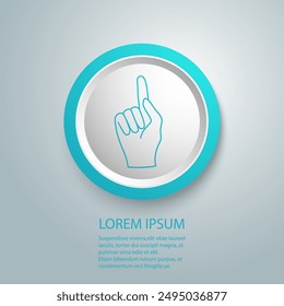Hand with one finger pointing up line icon. Hand with index finger up vector illustration isolated on white. Pointing outline style design, designed for web and app