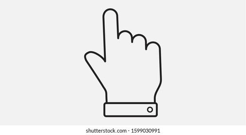 Hand with one finger pointing up. Finger vector icon. Finger Up. Hand click vector icon, cursor symbol.