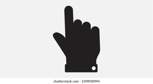 Hand with one finger pointing up. Finger vector icon. Finger Up. Hand click vector icon, cursor symbol.