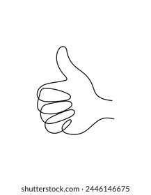 hand one line art, vector best line icon.