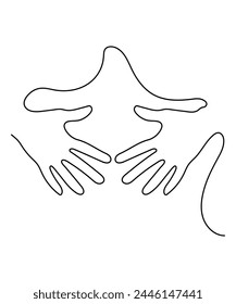 hand one line art, vector best line icon.