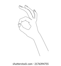 Hand One Line Drawing. Hand Draw