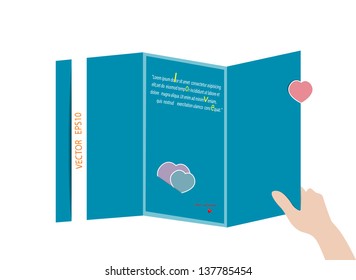 Hand open love greeting card,vector eps10