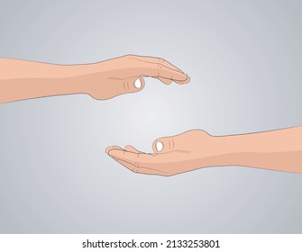 hand open palm facing up vector illustration