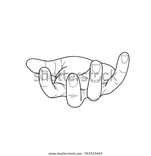 Hand Open Palm Handgive Meneed Helpfront Stock Vector (Royalty Free ...