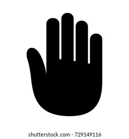 Hand open palm hello logo icon. Simple illustration of hand with palm hello vector illustration for print or web design.