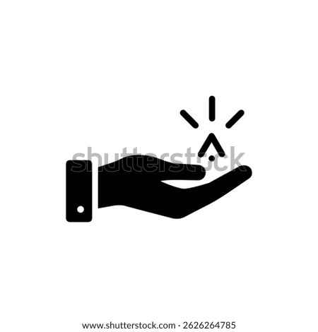 Hand with Open Palm and Light Emanating Symbolizing Generosity and Power