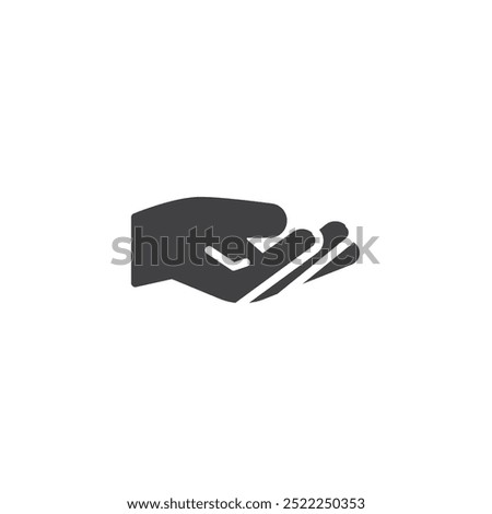 Hand with open palm vector icon. Filled flat sign for mobile concept and web design. Open Palm glyph icon. Offering symbol, logo illustration. Vector graphics