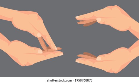 Hand open and ready to help or receive. Gesture isolated on white background with clipping path. Helping hand outstretched for salvation. Hand with love on hands