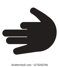 
Hand opened widely with tilted index finger
