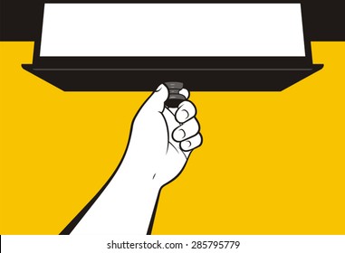 Hand opening drawer