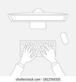 Hand to operate the Desktop Computer