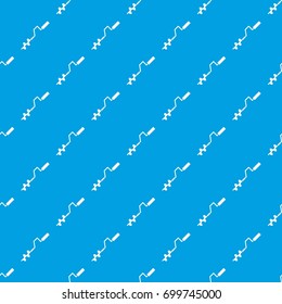 Hand operated ice auger pattern repeat seamless in blue color for any design. Vector geometric illustration