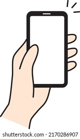 Mano que opera el smartphone
Ilustración de operar un smartphone con la mano izquierda