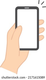 Hand operating the smartphone
Illustration of operating a smartphone with the left hand