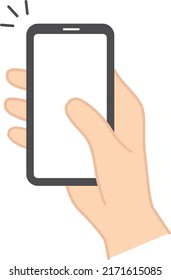 Hand operating the smartphone
Illustration of operating a smartphone with the right hand