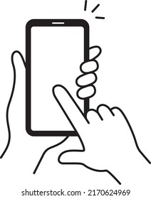 Hand operating the smartphone
Illustration of tapping a smartphone