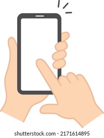 Hand operating the smartphone
Illustration of tapping a smartphone