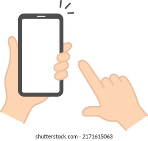 Hand operating the smartphone
Illustration of tapping a smartphone