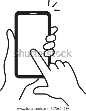 Hand operating the smartphone
Illustration of tapping a smartphone
