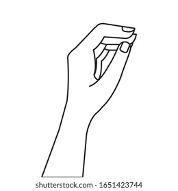 hand organ human line style icon vector illustration design