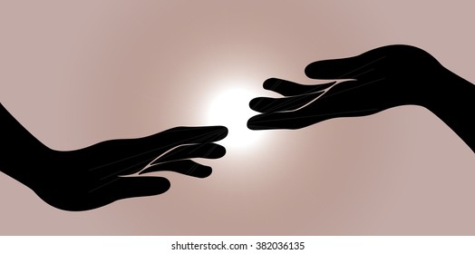 hand and other hand vector