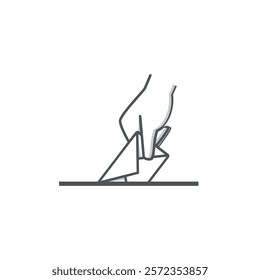 Hand outline design vector makes a donation.
