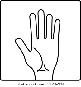 Hand outline icon. palm up Vector  illustration.