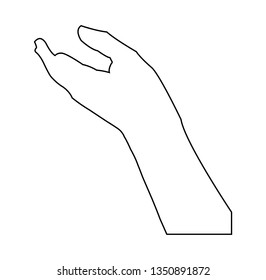 Hand outline icon with white background 