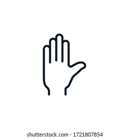 Hand outline icons. Vector illustration. Editable stroke. Isolated icon  