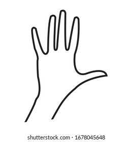 Hand outline illustration with white background 