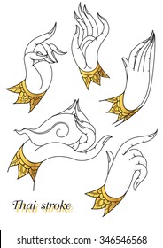 Hand outline stroke vector