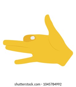 hand outstretched to the side and showing the gesture with a straight palms bent forefinger