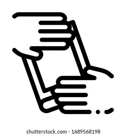 hand over book icon vector. hand over book sign. isolated contour symbol illustration