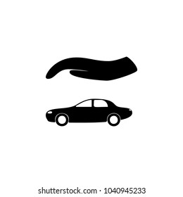 hand over the car icon. Elements of insurance icon. Premium quality graphic design. Signs and symbol collection icon for websites, web design, mobile app, info graphics on white background