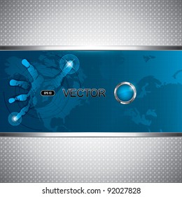 A hand over a hi-tech screen.A future technology