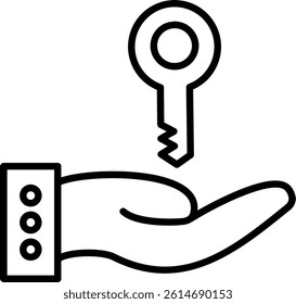Hand Over Line Vector Icon Design