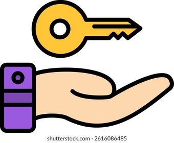 Hand Over Line Vector Icon Design