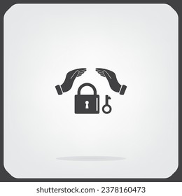 hand over the lock, vector icon